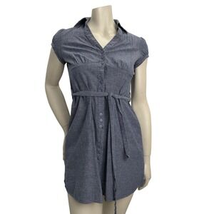 Shescool Chambray Shirt Dress Cotton Cottagecore School Girl Women's Size Small